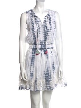 LoveShackFancy White Crochet Lace Tie-dye Dress